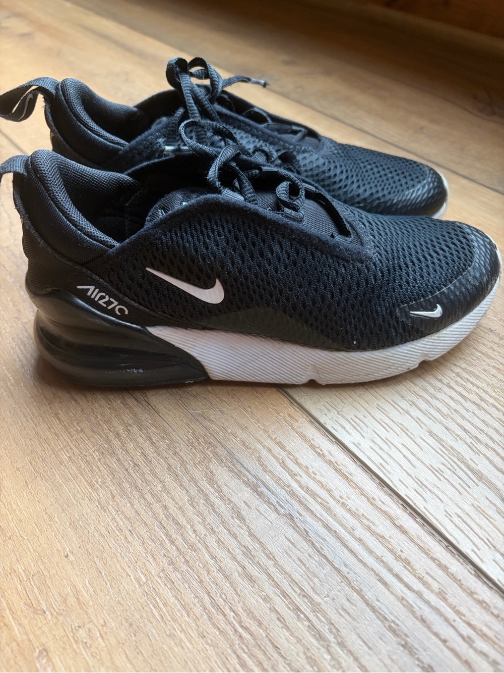 Nike Kids Air Max 270 Black and White Mesh Sneakers